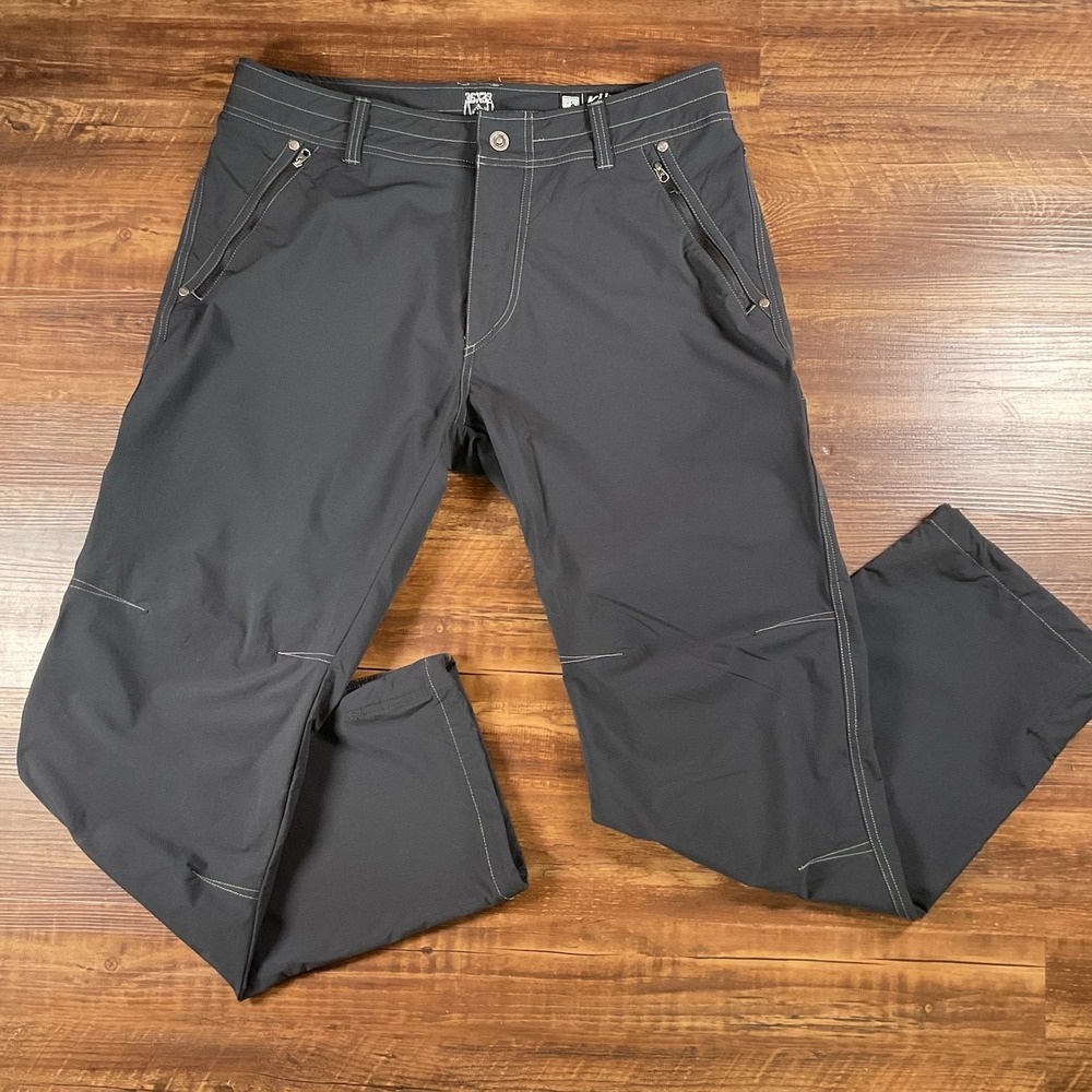 Kuhl Raid Pants Men 34x32 Dark Gray Stretch Outdoor Tech Hiking Pockets Gorpcore